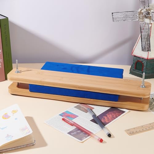 OLYCRAFT Ferramentas de prensa de livros de madeira retangulares para encadernação de madeira para e