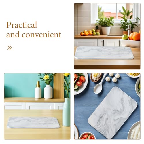 Tabla de cortar de cerámica rectangular con diseño de mármol para cocina 4