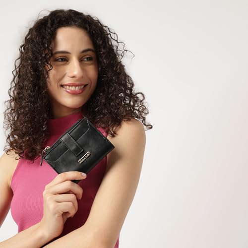 Image of Fastrack Solid Multifold Wallet for Women, Girls and Ladies | with Magnetic Closure