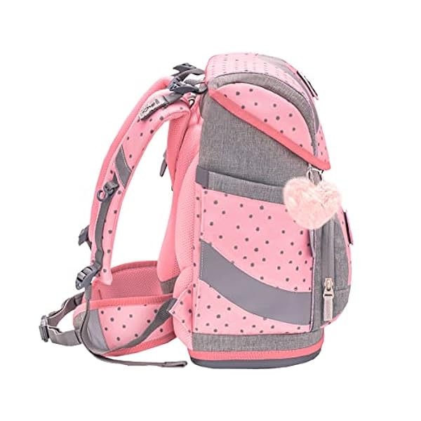 Belmil Smarty Mochila Escolar Ergonómica, Set de 4 Piezas 405-51/AG/S (Pink Dots 2)