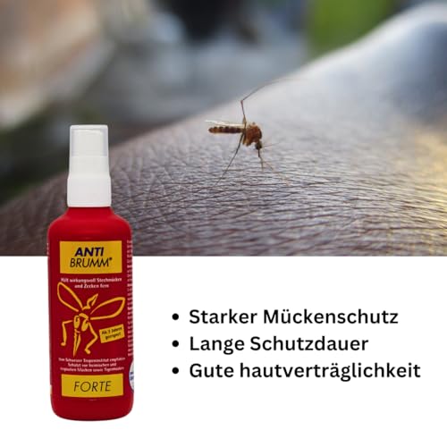 Bundle Anti Brumm Forte + Anti Brumm Kids Sensitive Pumpspray, je 150 ml I Schutz gegen Mücken und Zecken I Mückenspray I Erwachsene und Kinder I Reisen, Tropen I Spar-Set plus Pharma Perle giveaway