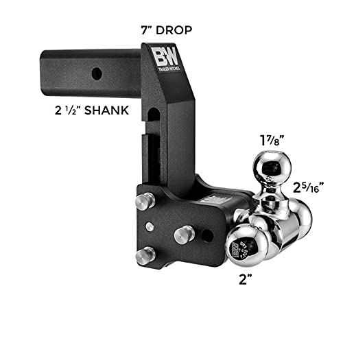 B&W Trailer Hitches B&W Multipro Tow & Stow - Fits 2.5" Receiver, Tri-Ball (1-7/8" X 2" X 2-5/16") #TOP1