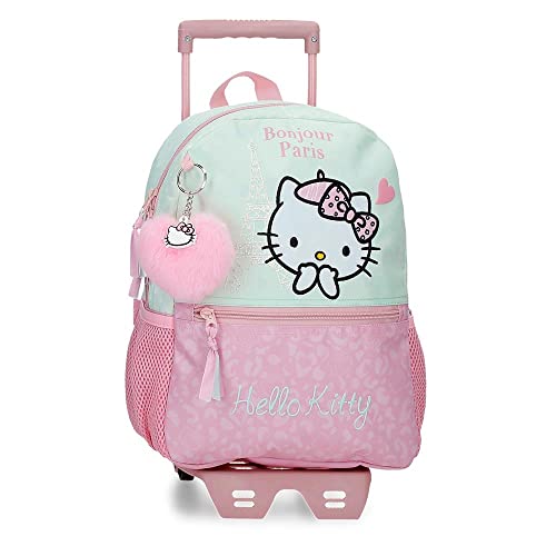 Hello Kitty Paris Cartable Scolaire avec Trolley Rose 25x32x12 cms Polyester 9,6L
