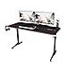 sogesfurniture Bureau pour Ordinateur de Jeu Table de Jeu 140 x 65cm Bureau Gaming avec Grande Surface de Jeu, Porte-gobelet, Crochet pour Casque, Tapis de Souris