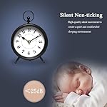 Vintage Silent Black Table Clock