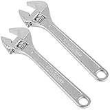 HOIGON 2 PCS 15 Inch Adjustable Wrench, Heavy Duty Crescent Wrenches with Wide Jaw and Ergonomic Handle for Machine Maintenance