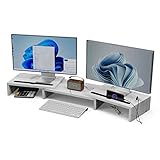 FÁCIL DE MONTAR: En sólo dos minutos, puede obtener un elevador de monitor para hacer su trabajo más cómodo y eficaz. Sólo tienes que utilizar tornillos para ensamblar los estantes de la base juntos e instalar las 2 partes laterales a la parte central.