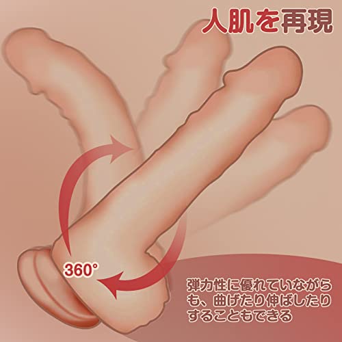ディルド 強力吸盤女性用 人気ランキング絶賛 [初心者]優先選択 【全長20cm 押入部分15cm直径4cm 】リアル造形高柔 らかい シリコン 安全な素材完全防水 大人のおもちゃ男女兼用 手動式 (肌色) - 画像2