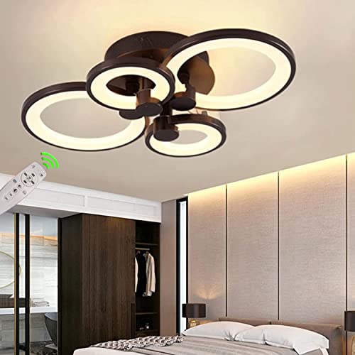 Plafonnier LED dimmable grand format avec télécommande pour salon moderne