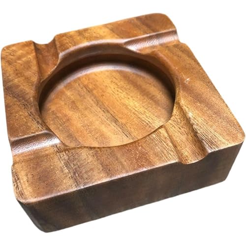 askfat i trä för män, 4 spår cigarrhållare, cigarettaskfat, utomhus träcigarraskkoppar för uteplats, träbricka för dekoration i hemmakontor