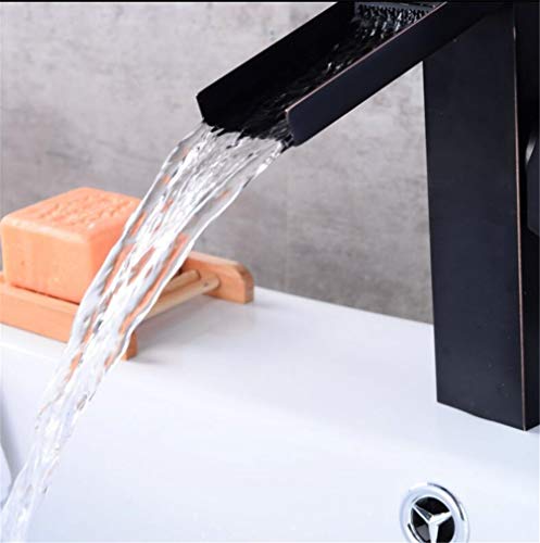 Robinet mitigeur de lavabo cascade noir pour une vasque moderne - 5