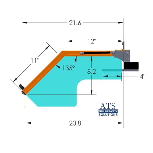 ATS Metal Lathe Guard | OSHA Compliant Hinged Chuck Shield for up to 12" Chucks | 18" Wide Hinged | Made in USA | LG-TR3-18