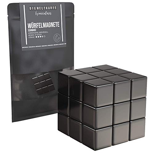 VACENTURES Conjunto de ímanes com design magnético de mapa-múndi e 27 ímanes em forma de balde, cor preta