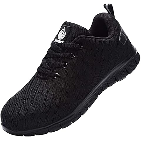 DYKHMILY Sicherheitsschuhe Damen Arbeitsschuhe S1 Leichte Stahlkappenschuhe S1 Leichte Sportlich Trekking Turnschuhe Anti-Smashing (Schwarz,37EU) Cover