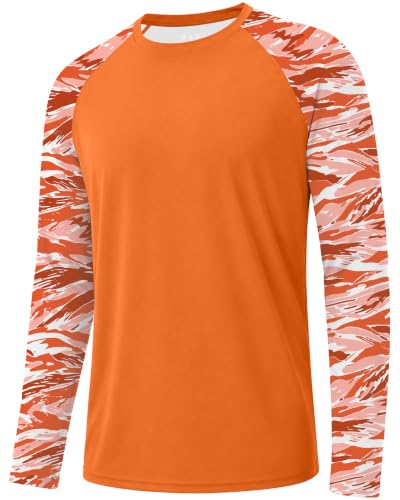 Image of FISHEAL Mens Long Sleeve Fishing Camo Shirts, UPF 50+ Sun Swim Rash Guard