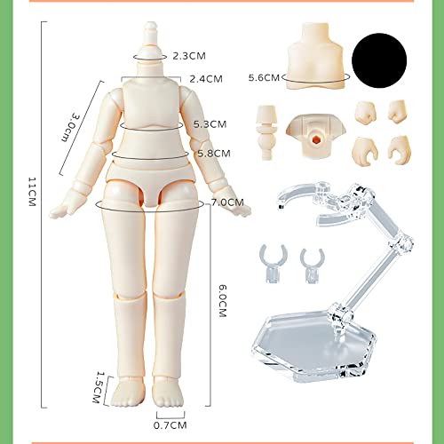 XiDonDon 1/12 Scale BJD Doll Body 9.6cm/11cm YMY2 Body Action Figures Replacement Body Doll Accessories (Milky White,11cm) by XiDonDon - Image 5