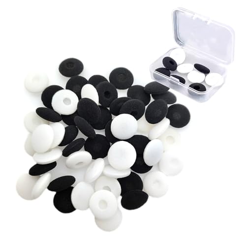 EKIND 24 PCS Sponge Soft Earbuds Cover Pads Replacement for Earphone MP3 MP4 Stereo Headsets Protective Accessories Cap (White+Black)