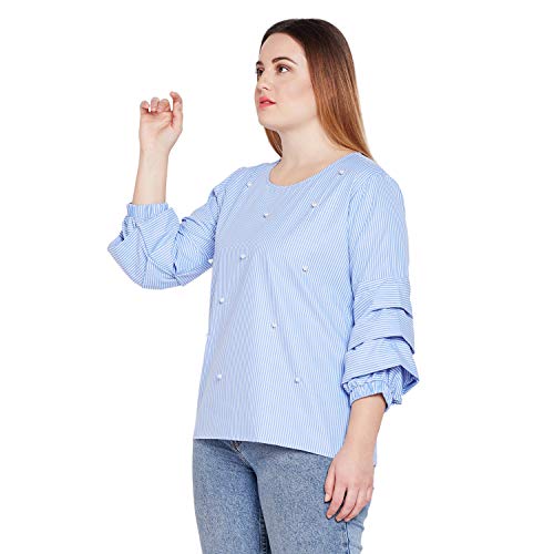 Image of Style Quotient Women Stripe Polycotton smart Casual top