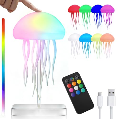 Rabziziya Jellyfish Lamp RGB Dancing Tentacles Remote & Touch Night Light