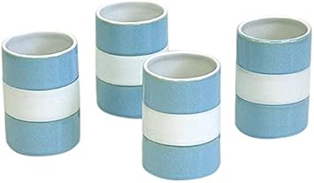 Hues & Brews 4 Piece 8 Oz. Silicone Banded Sky Blue Coffee/Tea Mug Set - 4" x 2.75"