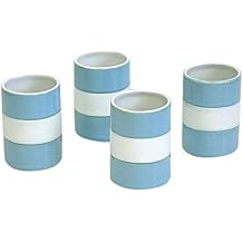 Hues & Brews 4 Piece 8 Oz. Silicone Banded Sky Blue Coffee/Tea Mug Set - 4" x 2.75"