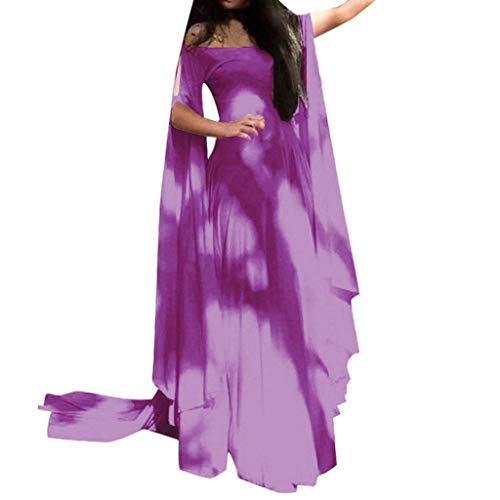Robe de danse à manches longues pour femme style rétro violette taille 46