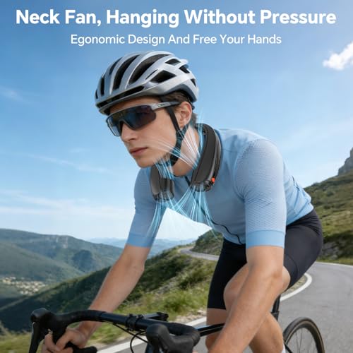 Image of Portable Neck Fan, 6000mAh Rechargeable Personal Fan, 6 Speeds Hands Free Wearable Fan with 360 Surround Airflow, Ideal for Travel, Office, Sports, Home - Gifts for Men Women Dad Mom