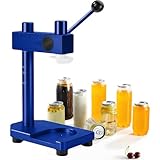 No Power Manuelle Dosenversiegelungsmaschine, Kompakte Handpresse Versiegelung für Einwegdosen, Milch, Tee, Bier, Gewürze, Einstellbare Höhe Werkzeug für Kleinunternehmen, Verpackungsbedarf Blau