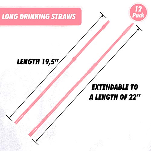 Made In Usa Extra Long Reusable Drinking Straws 22 Inches Long Ideal For Limited Mobility Situations Dishwasher Safe Fda Grade Bpa-Free Material 12 Pieces #TOP2