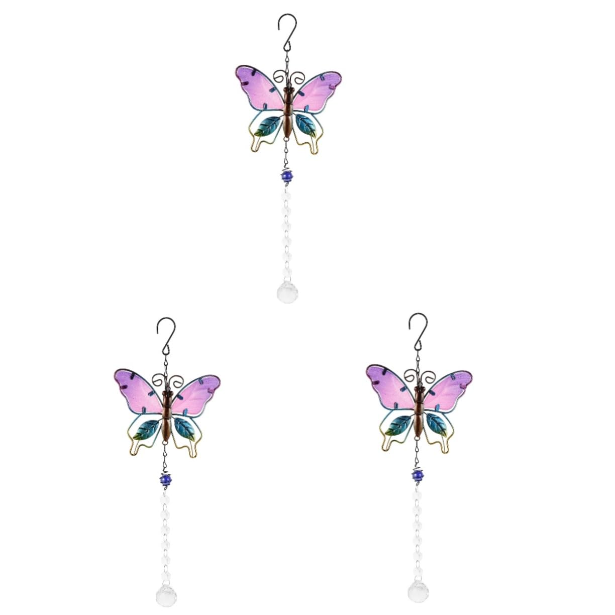 HANABASS 3stücke Schmetterling Kristall Prism Pendel Suncatcher Farbenfrohes Hängendes Ornament Für Auto Und Garten Deko Geschenkidee Für Feiertage Und Besondere Anlässe