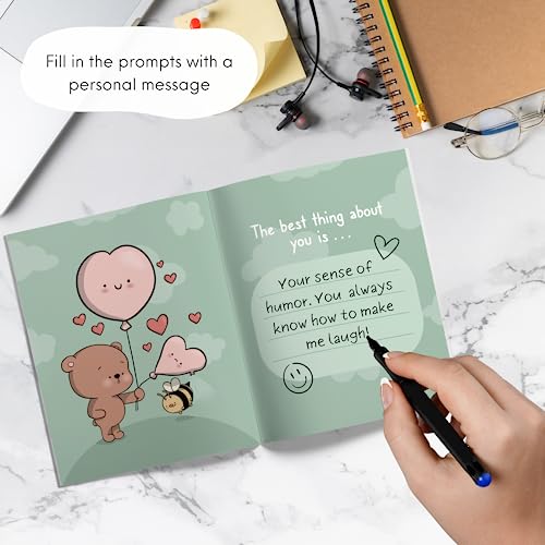 Gift For Girlfriend Boyfriend, Cute Anniversary Birthday Gift For Husband Wife, Personalized Vday Gift For Him Her, Reasons Why I Love You, Illustrated Fill-In-The-Blank Book Journal (Reasons Why I Love You - Fill In The Blanks) #TOP1