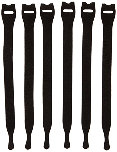 Image of Velcro Brand VEL60388 Black Velcro Adjustable Ties (6), 12mm x 20cm-6Pk