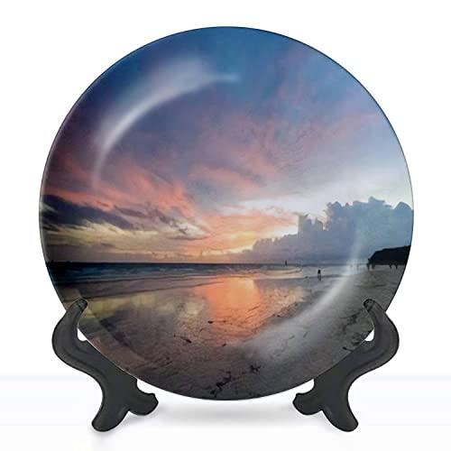 Ceramic Hanging Decorative Plate Beautiful sunset at the sea Borakay Island Philippines Wall Plate Ceramic Ornament for Home & Office, Dining, Parties, Wedding 10