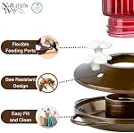 Nature's Way Hanging Glass Hummingbird Feeder for Outdoor Decor, 22 Ounce Capacity Nectar Feeder, 4 Easy to Clean Flexible Ports, Red