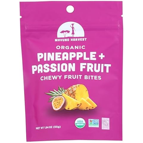MAVUNO HARVEST Organic Chewy Pineapple & Passion Fruit Fruit Bites, 1.94 OZ Cover