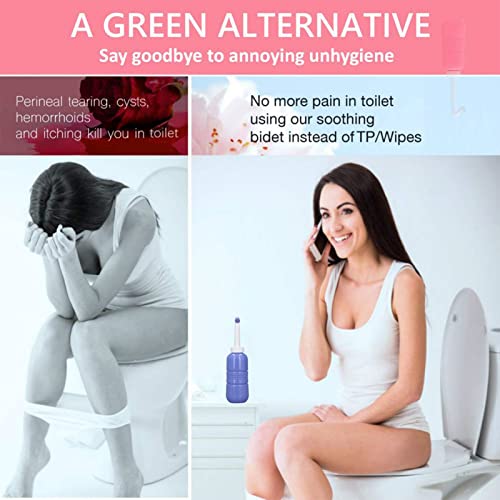 Przenośny bidet toaletowy, praktyczny prysznic tylny do toalety, pojemność 650 ml, wygodny bidet ręczny dla lepszej higieny, łatwy w obsłudze i ustawieniu (niebieski)