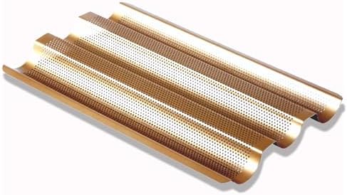 Byepica Lot De 2 Moules à Pain Hot Dog En Acier Au Carbone Anti-adhésif Avec Trous Perforés, Idéal Pour Mini Baguettes Et Rouleaux à Sandwich