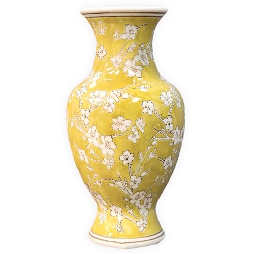 Galt International 14” Hand Painted Chinoiserie Ceramic Vase – Antique