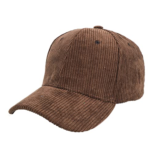 Masculino Femenino Neutral Sólido Gorras De Béisbol Pana Ajustable Sombrero Visera Gorra Esquí, café, Talla única
