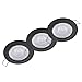 Produktbild Oktaplex Lighting 3er Set LED Einbaustrahler Sedan - mit LED Modul 4,8W 2700K 230V 380lm Warmweiß 110° - Spot Schwarz Lochmaß 60mm