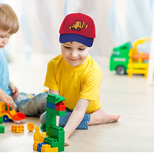 Cute Embroidery Excavator Kids Baseball Cap Adjustable Mesh Ball Caps Trucker Hat For Boys Girls Age 3-8 #TOP1