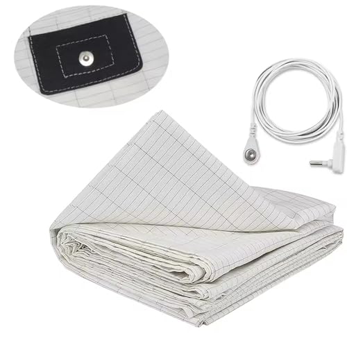 NEWFUN Grounding Bed Sheet Erdungsbettlaken Erdungsmatte Für Bett Leitfähige Erdungsmatte Hochwertige Erdungsmatte für Besseren Schlaf und Gesundheit mit EU-Erdungskabel und Stecker (90x230 cm)