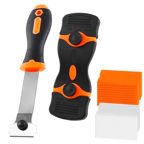 Multi-Purpose Scraper Tool Kits Long Handle Scraper Plastic Scraper, Adhesive Remover Sticky Remover for Removing Glue Sticker Decals Tint Paint Labels from Glass Window