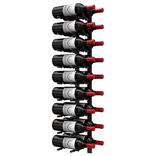 Ultra Wine Racks Wall Mounted Label-Out Wine Racks (3 Foot 2 Deep, Matte Black, 18 Wine Bottles) - Modern Metal Wine Storage, Modular Design for Home Bar, Kitchen, Dining Rooms, & Wine Cellars