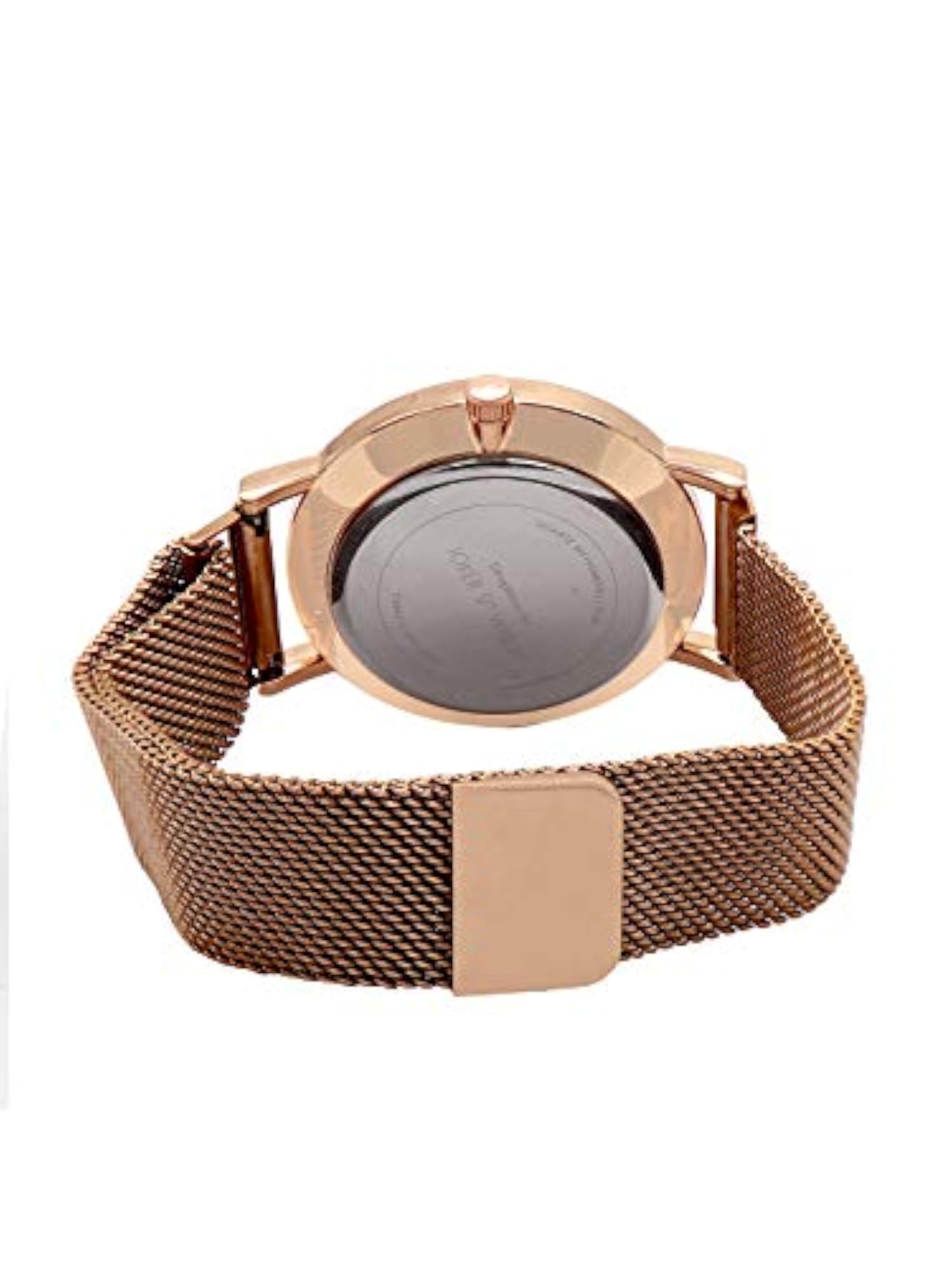 Women's Matte Shimmer Rose Gold Analog Watch Bracelet Stack