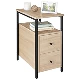 tectake® Mesita de Noche con 2 Cajones, Roble Sonoma