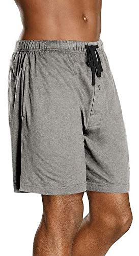 Pacote com 2 shorts masculinos Hanes de tricô para dormir com cordão, Grey Heather/Black, 4X-Large (