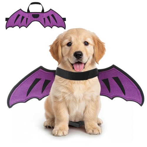 SilTriangle Dog Dragon Wings for Small Dogs Halloween Pet Costume Cosplay Wings Accessory for Large Cat Halloween Costume Birthday Party Photo Props, S
