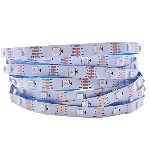Image of DC 5V WS2813 Led Strip Light Dual Signal Individually Addressable 5m 30 LEDs WS2812B Updated Black White PCB (White PCB IP20, 5M 30LED /M)