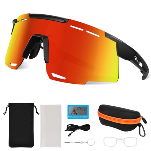 Lunettes de vélo Ryaco 24g monture flexible TR90 verres polarisés sport rouge